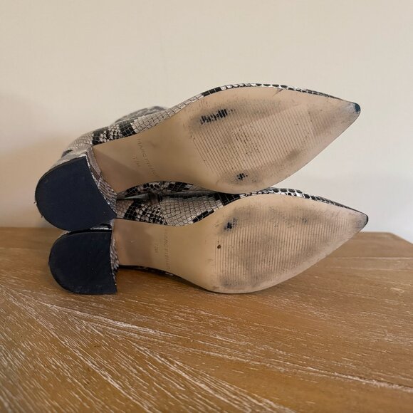 Marc Fisher Snakeskin Bootie Size 7.5 Pointed Toe Side Zip 3″ Heel Ankle Boot - Picture 8 of 10